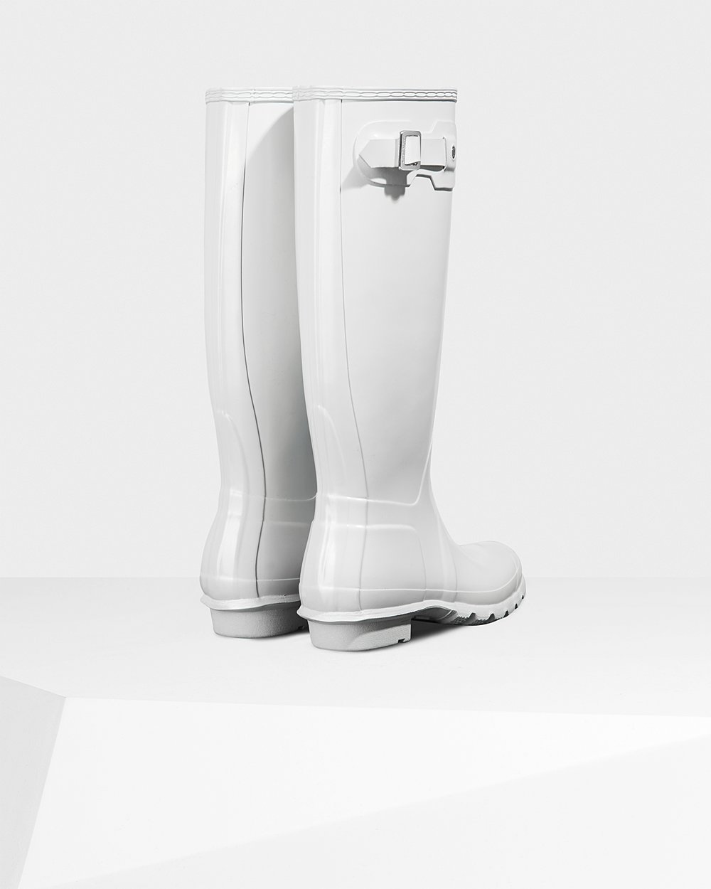 Womens Tall Rain Boots - Hunter Original Gloss (96QZKVTNA) - White